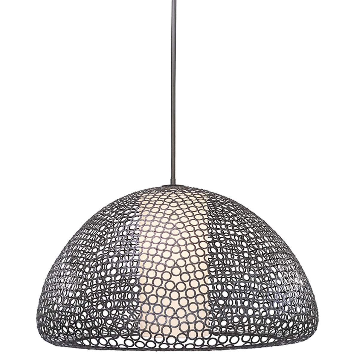 Dilston LED 36 inch Bronze Pendant Ceiling Light in Cream Linen Fabric