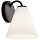 Fusion Collection - Pavia Family 1 Light 6.75 inch Matte Black and Opal Wall Sconce Wall Light, EVOLV