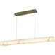 LumenAria LED 48 inch Brushed Brass Linear Pendant Ceiling Light in Faux Alabaster