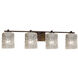 Veneto Luce 4 Light 36 inch Vanity Light Wall Light in Dark Bronze, Amber (Veneto Luce), Tulip with Rippled Rim, Incandescent