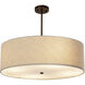 Textile Collection - Classic Family 6 Light 24 inch Dark Bronze Drum Pendant Ceiling Light in Incandescent, Cream Linen, Classic Family
