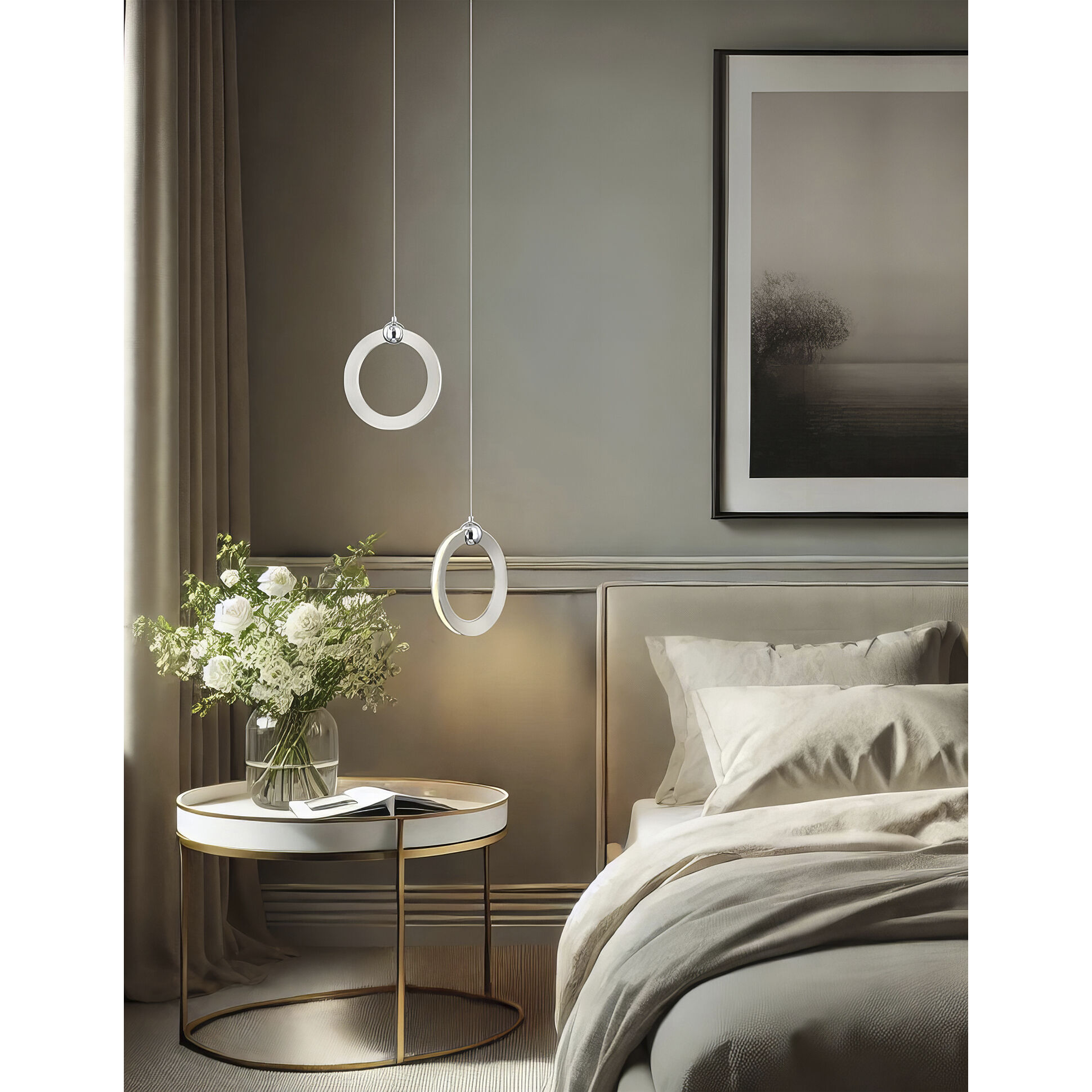 Hermosa 1 Light 6.75 inch Brushed Nickel Pendant Ceiling Light