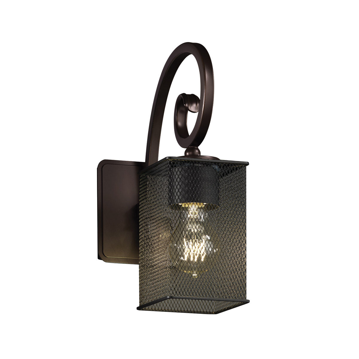 Victoria 1 Light 5 inch Dark Bronze Wall Sconce Wall Light in Square with Flat Rim