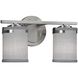 Textile 2 Light 13.75 inch Brushed Nickel Bath Vanity Light Wall Light, Atlas Family, Choices