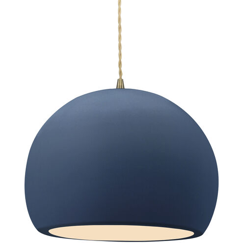 Radiance LED 12.25 inch Midnight Sky and Matte White and Antique Brass Pendant Ceiling Light