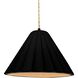 Radiance Collection - Fluted Pendant Ceiling Light in Matte Black, Replaceable Bulb, Beige Twist Cord, Carbon Matte Black/Champagne Gold, 10.75W x 7H, Form+Finish+Function