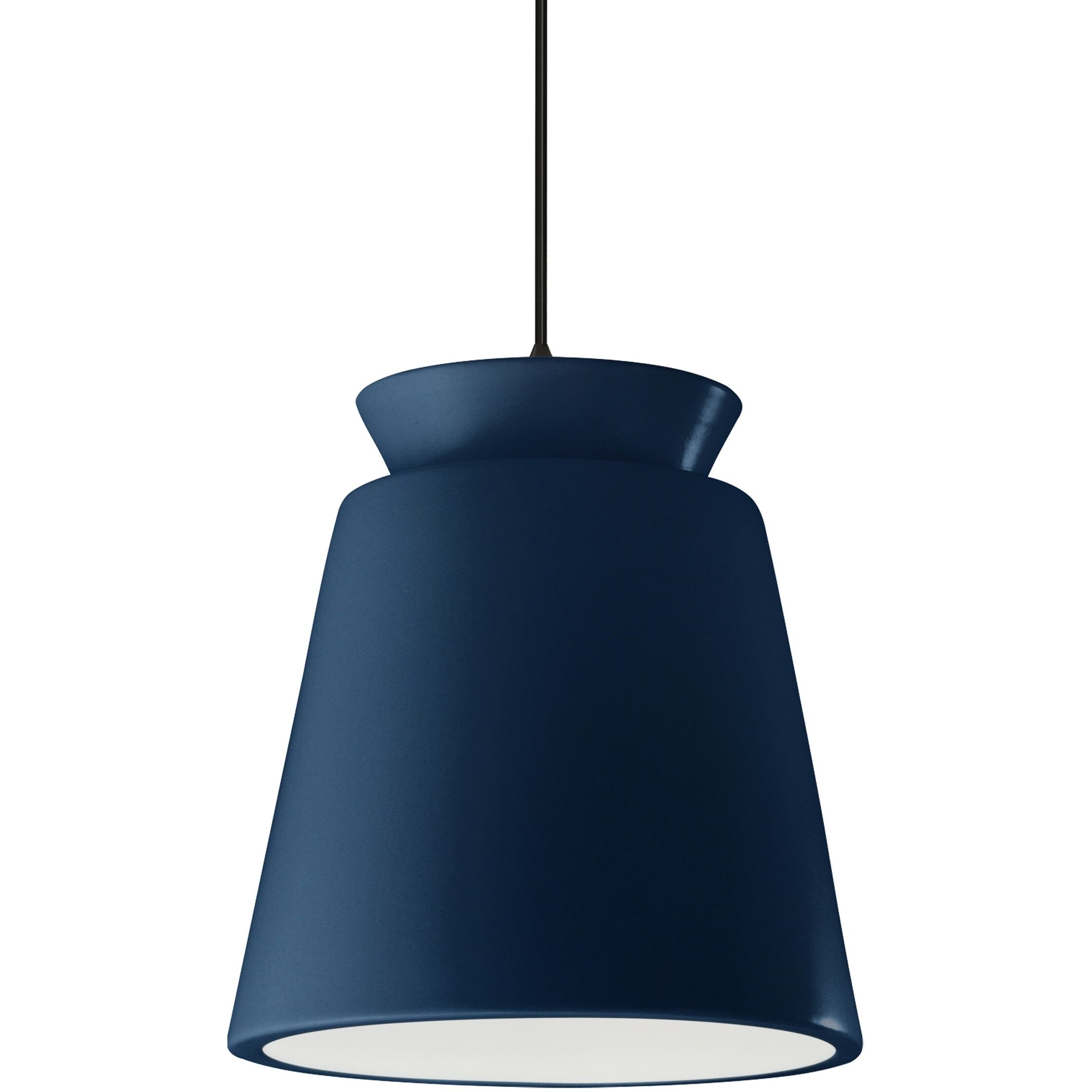Radiance Collection - Trapezoid LED 13.5 inch Midnight Sky with Matte White internal finish Pendant Ceiling Light, Form+Finish+Function