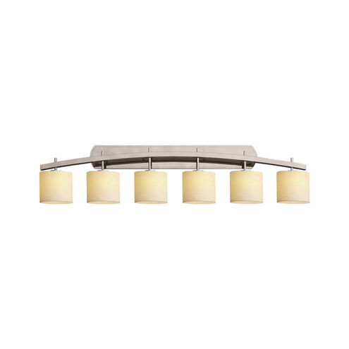 CandleAria LED 55.5 inch Brushed Nickel Bath Bar Wall Light in 4200 Lm LED, Amber (CandleAria), Cylinder with Melted Rim, Archway