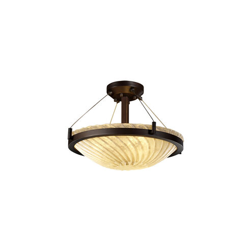 Veneto Luce 3 Light 21 inch Dark Bronze Semi-Flush Bowl Ceiling Light in Whitewash (Veneto Luce), Incandescent