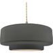 Radiance Collection - Tier Pendant Ceiling Light in Brushed Nickel, Replaceable Bulb, Beige Twist Cord, Gloss Gray, 16.25W x 6H, Form+Finish+Function