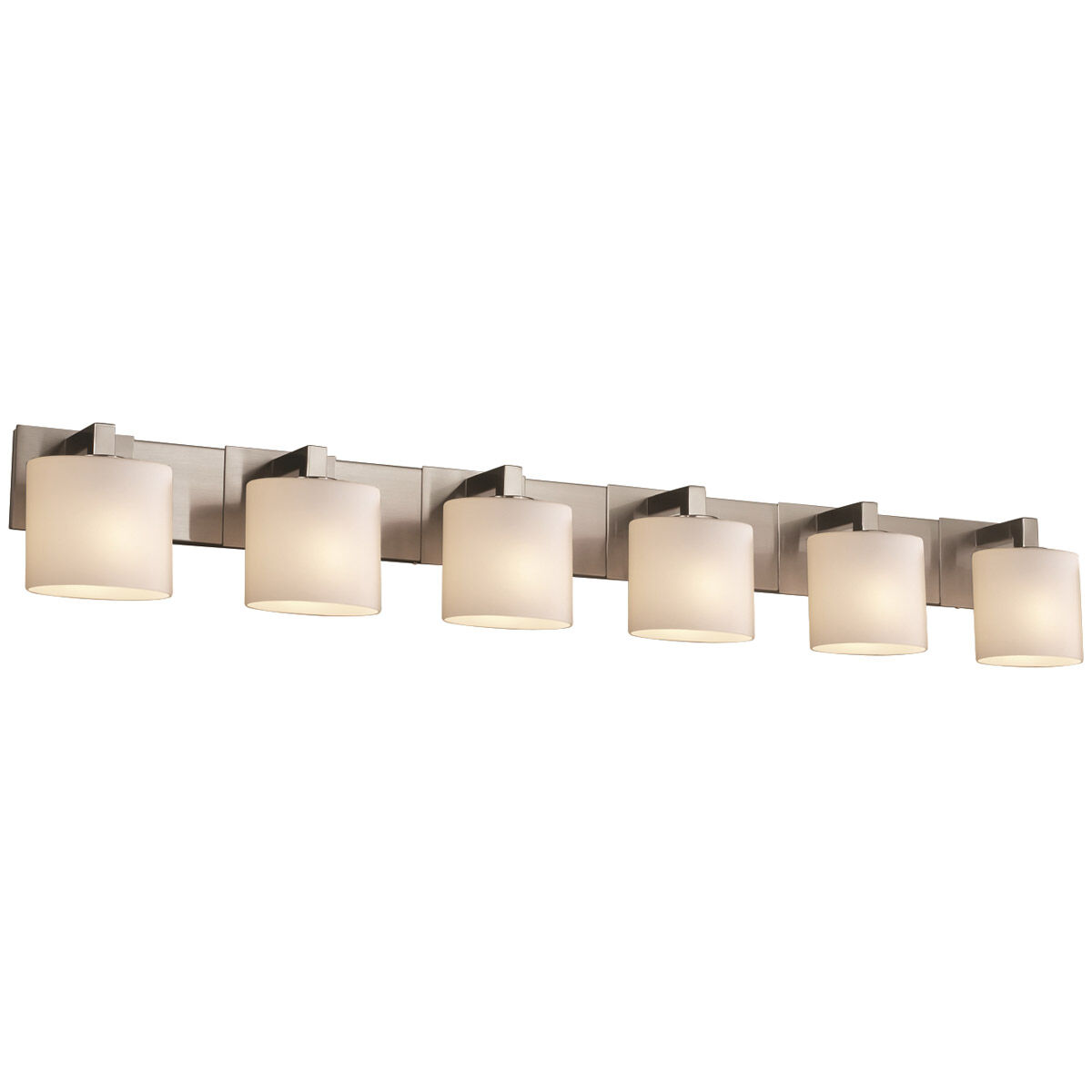 Fusion LED 56.5 inch Brushed Nickel Bath Bar Wall Light in 4200 Lm LED, Oval, Opal Fusion, Modular