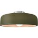 Radiance 1 Light 16 inch Matte Green and Brushed Nickel Semi Flush Ceiling Light