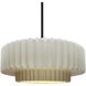 Radiance Collection - Pleated Tier Pendant Ceiling Light in Matte Black, Black Cord, Replaceable Bulb, Matte White, 14.5W x 5.25H, Form+Finish+Function