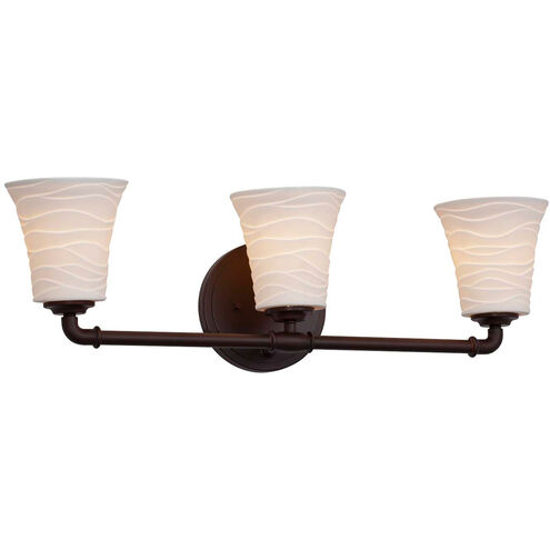 Limoges 3 Light 23.75 inch Brushed Nickel Bath Bar Wall Light in Pleats, Cylinder with Flat Rim, Incandescent