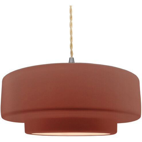 Radiance 1 Light 16.25 inch Canyon Clay and Brushed Nickel Pendant Ceiling Light