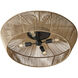 Eco LED 30 inch Matte Black Semi-Flush Ceiling Light in Natural