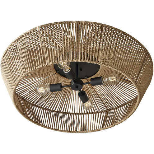 Eco LED 30 inch Matte Black Semi-Flush Ceiling Light in Natural
