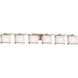Textile Bath Bar Wall Light in Polished Chrome, White, Rectangle, Incandescent