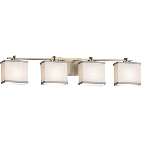 Textile LED 35.75 inch Dark Bronze Bath/Vanity Wall Light in White, Rectangle