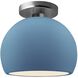 Radiance LED 7 inch Sky Blue and Brushed Nickel Semi Flush Ceiling Light