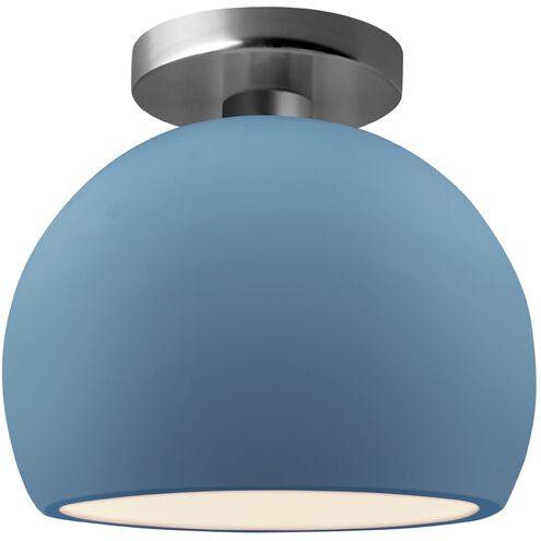 Radiance LED 7 inch Sky Blue and Brushed Nickel Semi Flush Ceiling Light