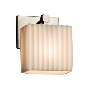 Porcelina LED 6 inch Brushed Nickel ADA Wall Sconce Wall Light in 700 Lm LED, Pleats