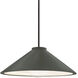 Radiance Collection LED 11.75 inch Pewter Green with Matte Black Pendant Ceiling Light