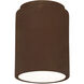 Radiance Cylinder LED 6.5 inch Real Rust Flush-Mount Ceiling Light