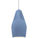 Radiance Collection - Crease Pendant Ceiling Light in Polished Chrome, Dedicated LED, White Cord, Sky Blue, Form+Finish+Function