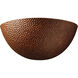 Ambiance Quarter Sphere LED 13.25 inch Hammered Copper Wall Sconce Wall Light, Large