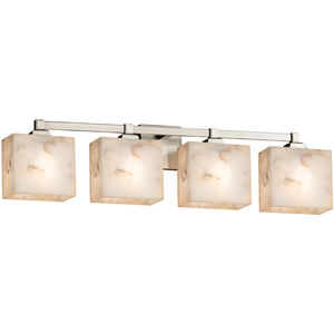 Alabaster Rocks 32.5 inch Brushed Nickel Bath Bar Wall Light