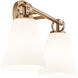 Fusion Collection - Bolzano Family 2 Light 16 inch Brushed Brass and Opal Bath Bar Wall Light, EVOLV