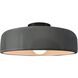 Radiance Collection - Spire 1 Light 13 inch Gloss Grey and Matte Black Semi-Flush Ceiling Light in Replaceable Bulb, Gloss Gray, 13W x 6H, Form+Finish+Function