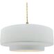 Radiance Collection - Tier Pendant Ceiling Light in Brushed Brass, Replaceable Bulb, Beige Twist Cord, Gloss White, 16.25W x 6H, Form+Finish+Function