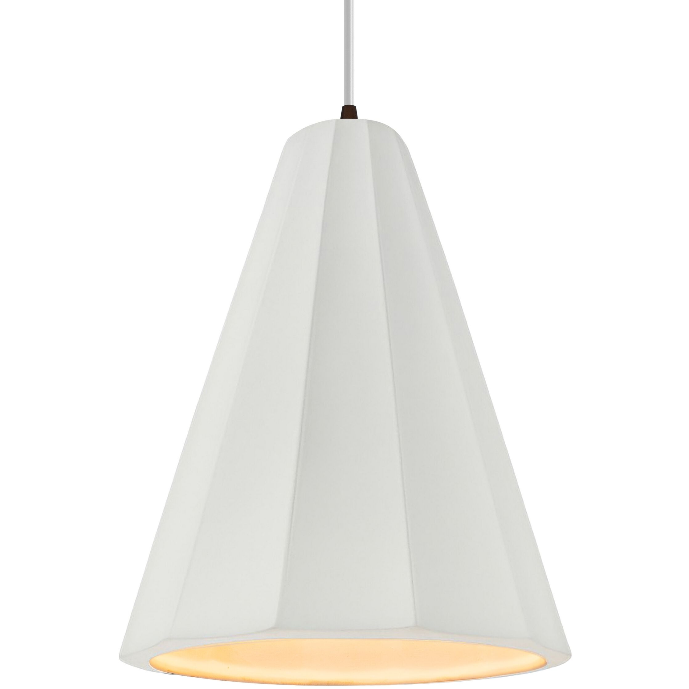 Radiance Collection - Fluted 1 Light 9 inch Bisque Pendant Ceiling Light in Dark Bronze, White Cord, Replaceable Bulb, 9W x 13H, Form+Finish+Function
