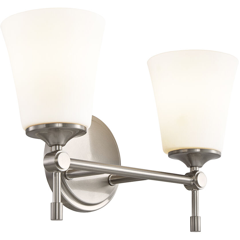 Fusion Collection - Tulsi Family 2 Light 15 inch Brushed Nickel Bath/Vanity Wall Light, EVOLV