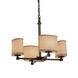 Textile LED 21 inch Polished Chrome Chandelier Ceiling Light
