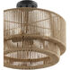 Eco Collection - Milos Family 4 Light 18 inch Matte Black and Natural Semi-Flush Ceiling Light in 18" D x 18" W x 11" H, EVOLV