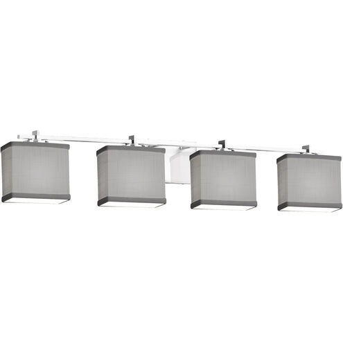 Textile LED 35.75 inch Polished Chrome Bath Bar Wall Light, Rectangle