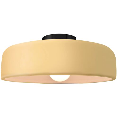 Radiance 1 Light 16 inch Muted Yellow and Matte Black Semi Flush Ceiling Light