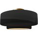 Radiance Collection - Tier 1 Light 16.5 inch Gloss Black and Matte White and Brushed Brass Semi-Flush Ceiling Light in Replaceable Bulb, Gloss Black/Matte White, 16.5W x 8H, Form+Finish+Function