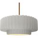 Radiance Collection - Pleated Tier Pendant Ceiling Light in Brushed Brass, Dedicated LED, Black Cord, Bisque, 16.25W x 6H, Form+Finish+Function