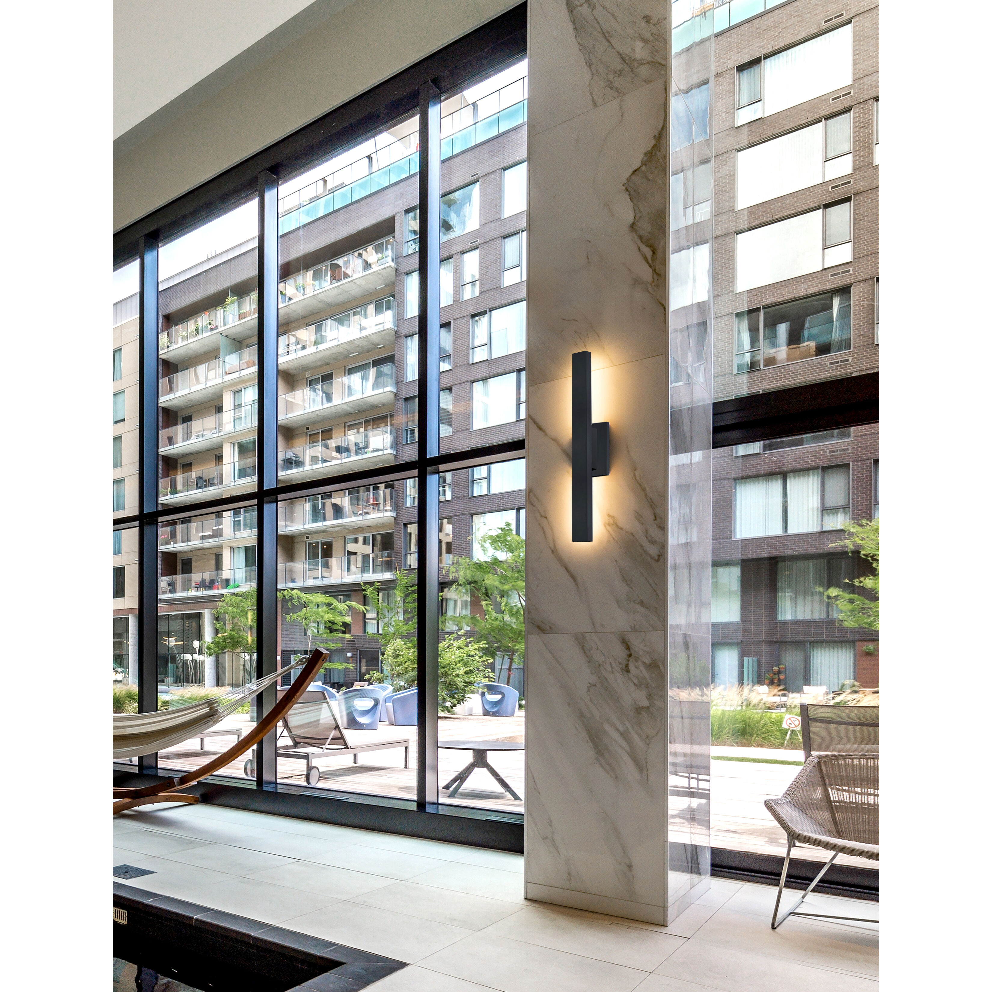 Zarai 1 Light 24 inch Matte Black Outdoor Wall Sconce