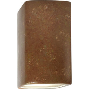 Ambiance Rectangle LED 7 inch Rust Patina Wall Sconce Wall Light in 2000 Lm LED, Large