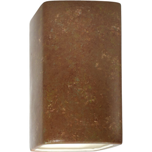 Ambiance Rectangle LED 7.25 inch Rust Patina Wall Sconce Wall Light, Large