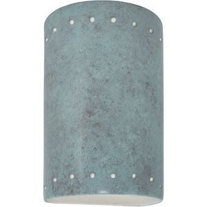 Ambiance Cylinder LED 9.5 inch Verde Patina Outdoor Wall Sconce, Small