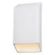 Ambiance LED 7 inch Gloss White ADA Wall Sconce Wall Light, Closed Top Fixture, Tapered Rectangle