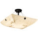 LumenAria 5 Light 27 inch Brushed Nickel Semi Flush Ceiling Light in 5000 Lm LED, Large Square with Point, Round Bowl