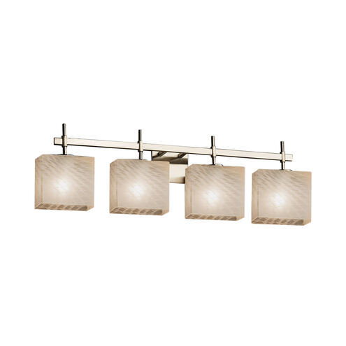 Fusion LED 32.5 inch Brushed Nickel Vanity Light Wall Light in 2800 Lm LED, Rectangle, Weave Fusion