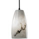 LumenAria LED 4.5 inch Matte Black Pendant Ceiling Light in 700 Lm LED, Black Cord, Tall Tapered Cylinder